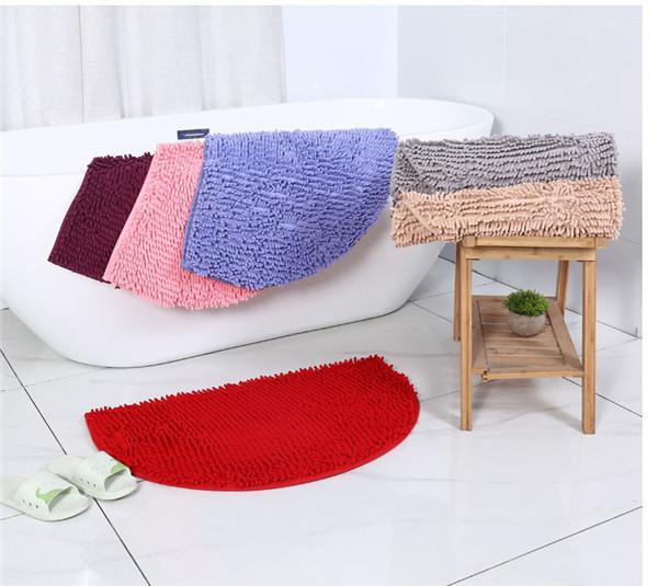 Полукруглый нескользящий напольный коврик для ванной комнаты, пушистый меховой ковер, впитывающий коврик для ванной комнаты, противоскользящий коврик, кухонный коврик, коврик для пола