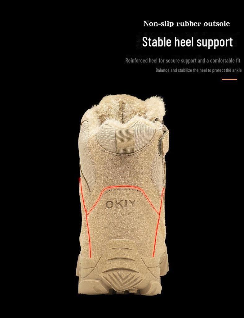 Мужские зимние бархатные высокие армейские ботинки – теплые зимние ботинки с шерстяной подкладкой для использования на открытом воздухе и в тактических целях