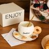 Nordic Cream Style Ceramic Coffee Cup Saucer High End Design Creative Coffee Cup Gift Box