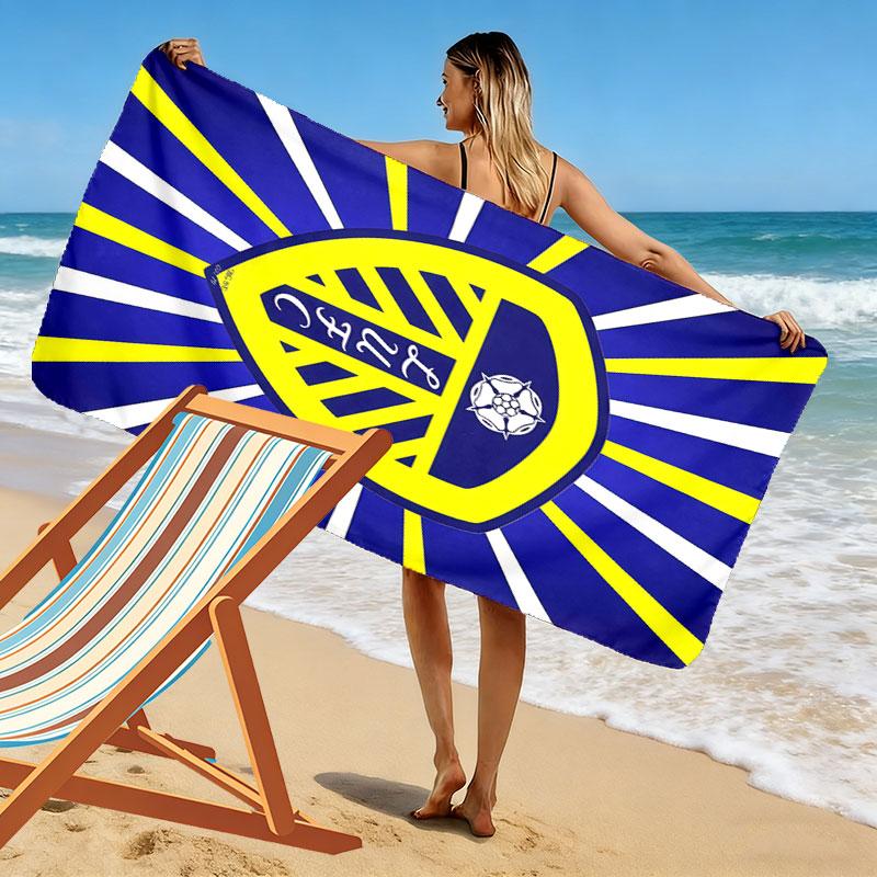 Пляжное полотенце с логотипом LUFC, большое, мягкое, быстросохнущее, для пляжа, кемпинга, плавания