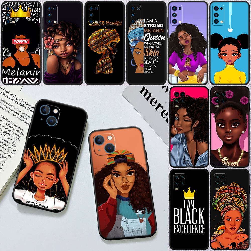 chica Poppin Black Girl Phone Case for Xiaomi Poco C40 C51 C50 C55 C65 C71 C75 C85 F8 F7 F6 F5 F3 F2 X7 X6 X4 X3 M7 M6 M5 M4 M3 M2 Pro
