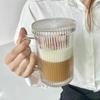 380 мл бытовые кружки для кофе, молока, сока, набор из 4 шт. Летний стакан для воды с ручкой, термостойкая вертикальная узорчатая чашка с крышкой