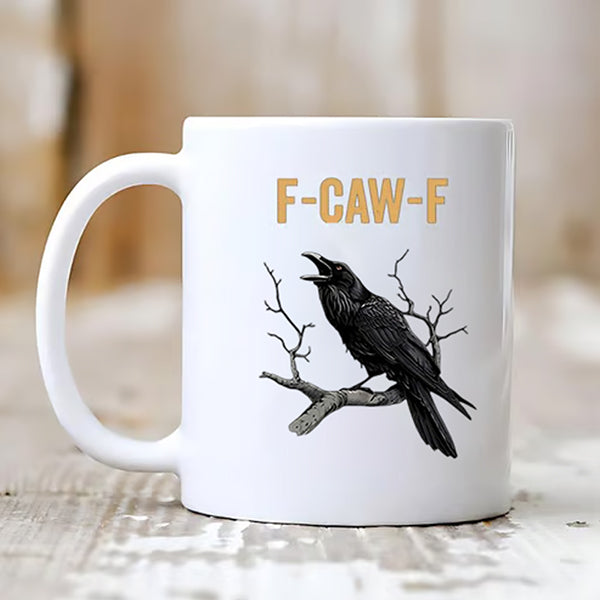 Забавная F-Caw-F Курица FCAWF Мерч Кружка Милая Кофейная Чашка Новинка Петух Кофейные Кружки Для Женщин Мужчин Дом Работа День Рождения Вечеринка