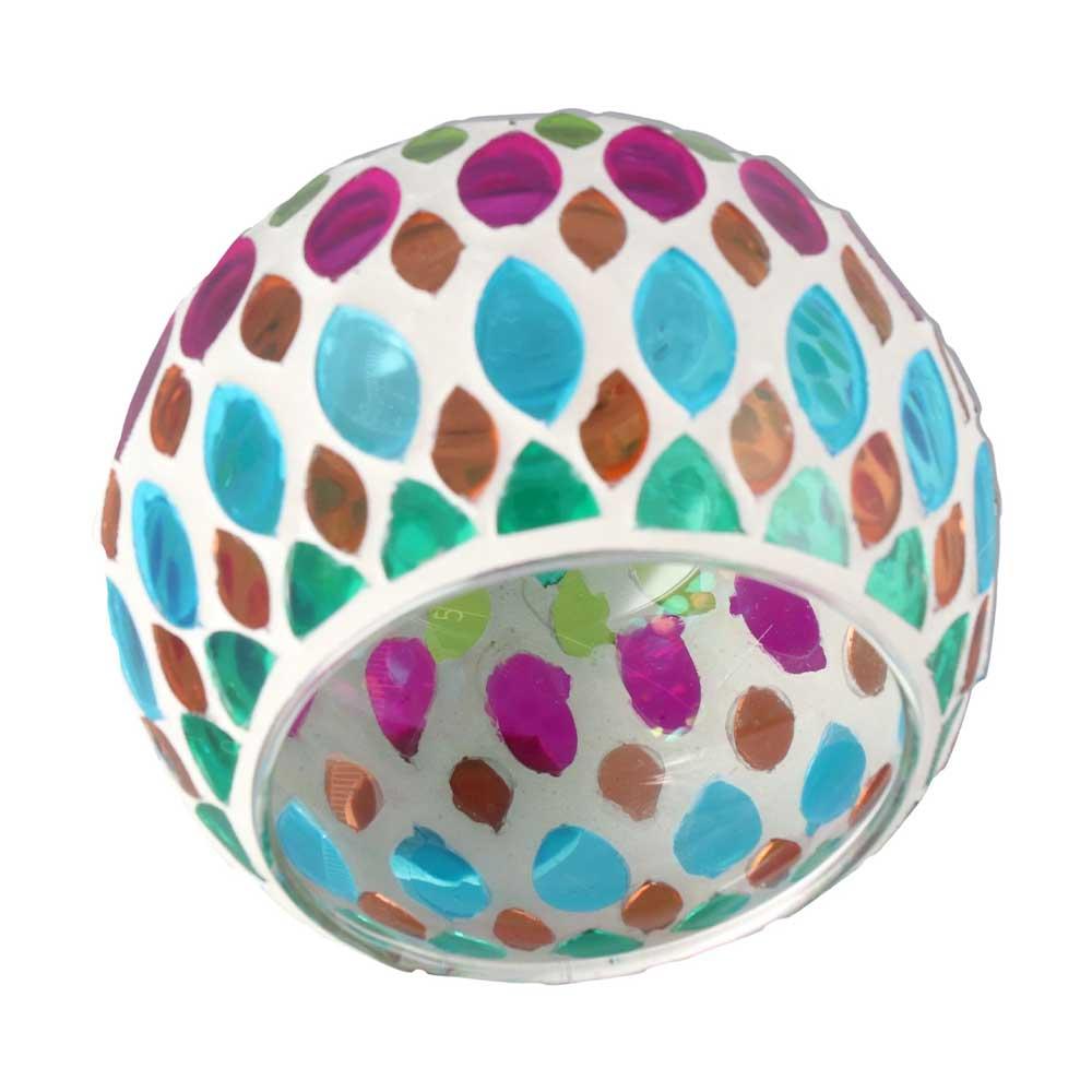 Mosaic Glass Tabletop Tea Light Centerpiece Candlestick Home Decor Candle Holder Candle Jar
