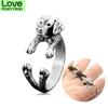 Retro Punk Brass Knuckle Labrador Dog Ring Men Boho Cute Animal Anel Couple Rings For Women Jewelry Bague Femme Anniversary Gift