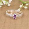 Dainty Amethyst Marquise Ring | Minimalist Sterling Silver Stacking Ring | Gift for Her | Anniversary Gift