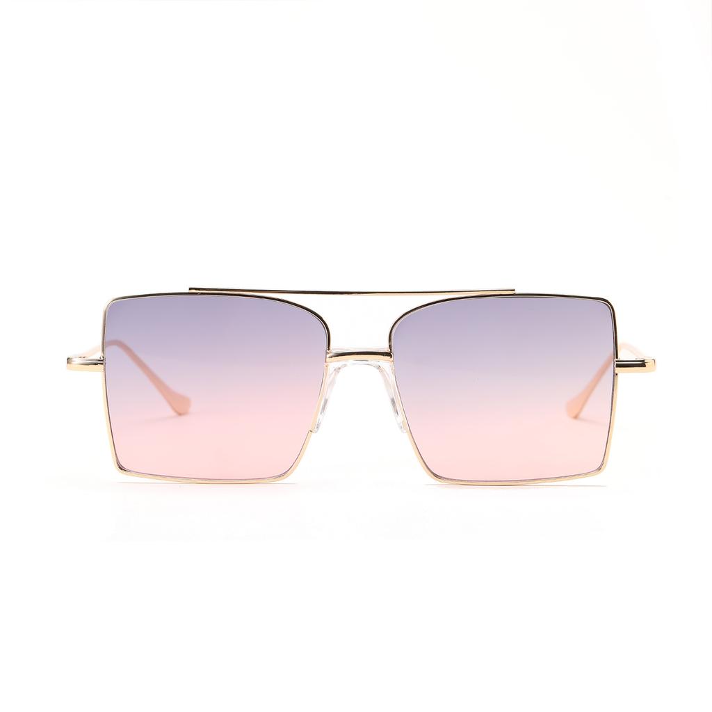 Очки 9186 квадратная большая оправа двойной луч тренд осень металл солнцезащитные очки женские, солнцезащитные очки мужские