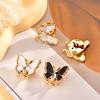 1Pc Rhinestone Cufflinks Advanced Feeling 3D Butterfly Delicate Jewelry Accessories Fashion Three-dimensional Shirt Buttons