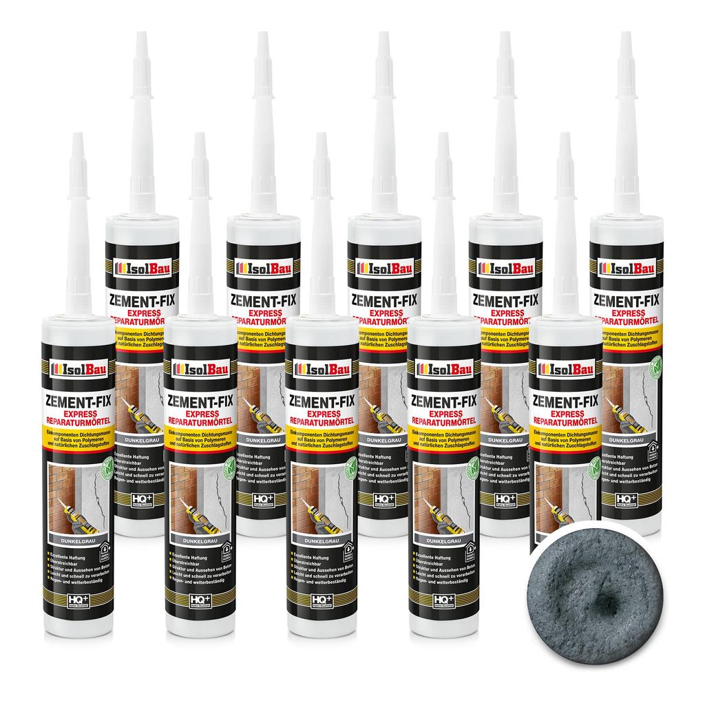 IsolBau Zement-Fix Repair and Sealing Mortar Dark Gray 10 x 300ml