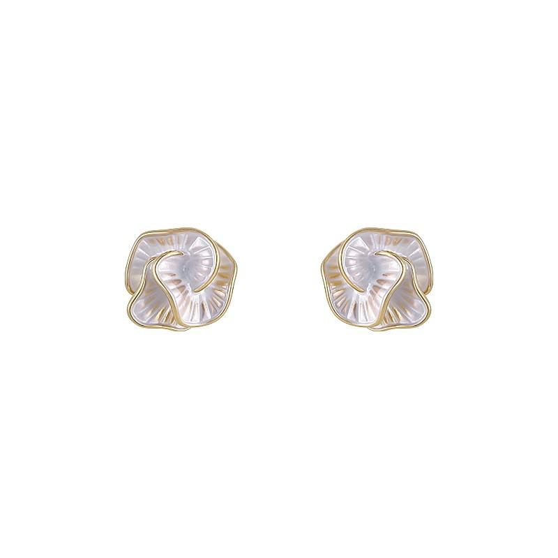 Camellia stud earrings women's 2025 popular design earrings 925 silver needle earrings