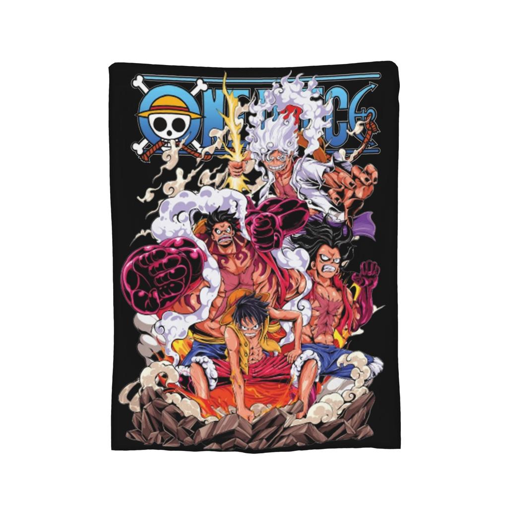 Japanese Anime Blanket Fleece Spring Autumn Luffy Anime Multifunction Lightweight Thin Throw Blanket for Bed Travel Bedspreads