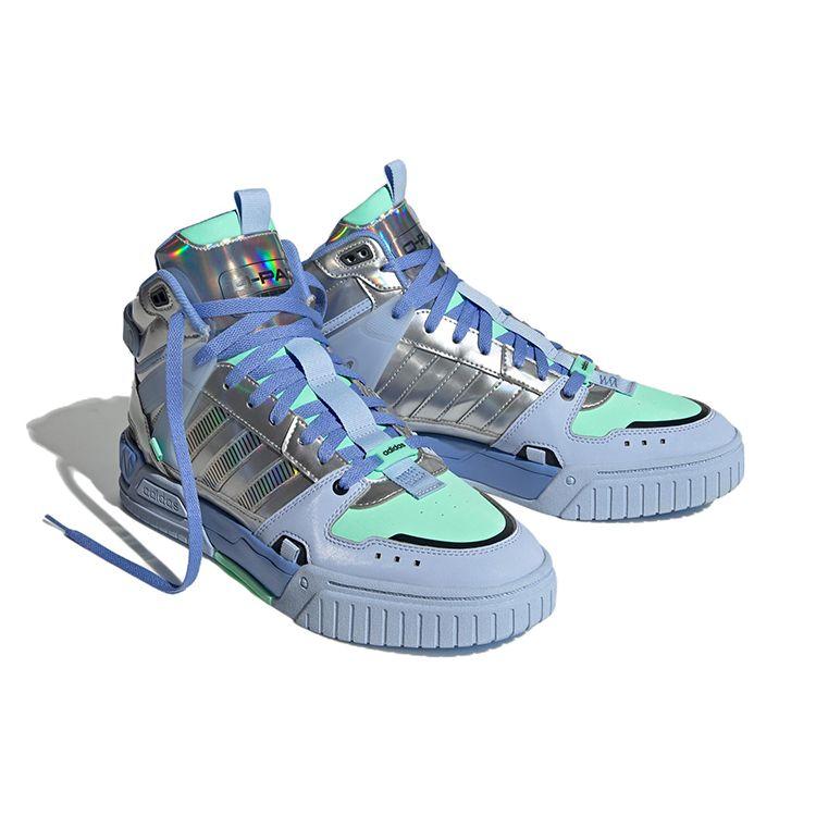 Adidas Neo D-Pad Mid Повседневные Нескользящие Прочные Высокие Кеды для Скейтборда Унисекс Кроссовки Синий Серебристый HQ7026