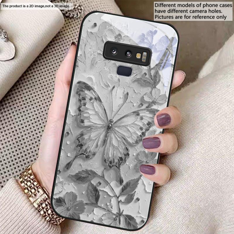 Элегантная розовая бабочка Для Samsung A01 02 A03 Core 04 05 A06 10 12 A13 14 5G 15 16 M02 12 Note 8 9 10 20 стекло Ультра чехол для телефона