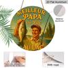 2D Flat Aluminum Father's Day-themed Ornaments in Various Sizes. Featuring A Lake and Forest Backdrop with A Fishing Dad Design, These Make An Ideal