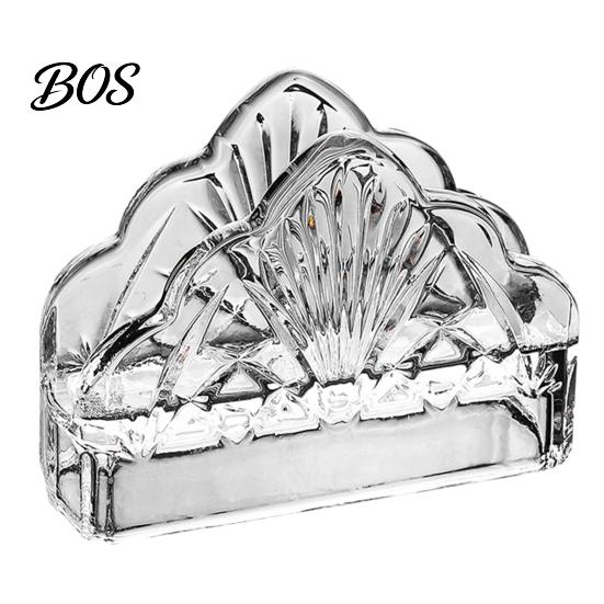 Office Desk Organizer Tissue Holder, Crystal Glass Modern Style, Durable Scratch-Resistant Embossed Texture Napkin Dispenser Organizer, for Restaurant