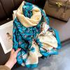 New Luxury Brand Silk Scarf Women Summer Beach Satin Shawl Design Wrap Print Hijab Spring Large Headscarves Stoles Bandana 2022