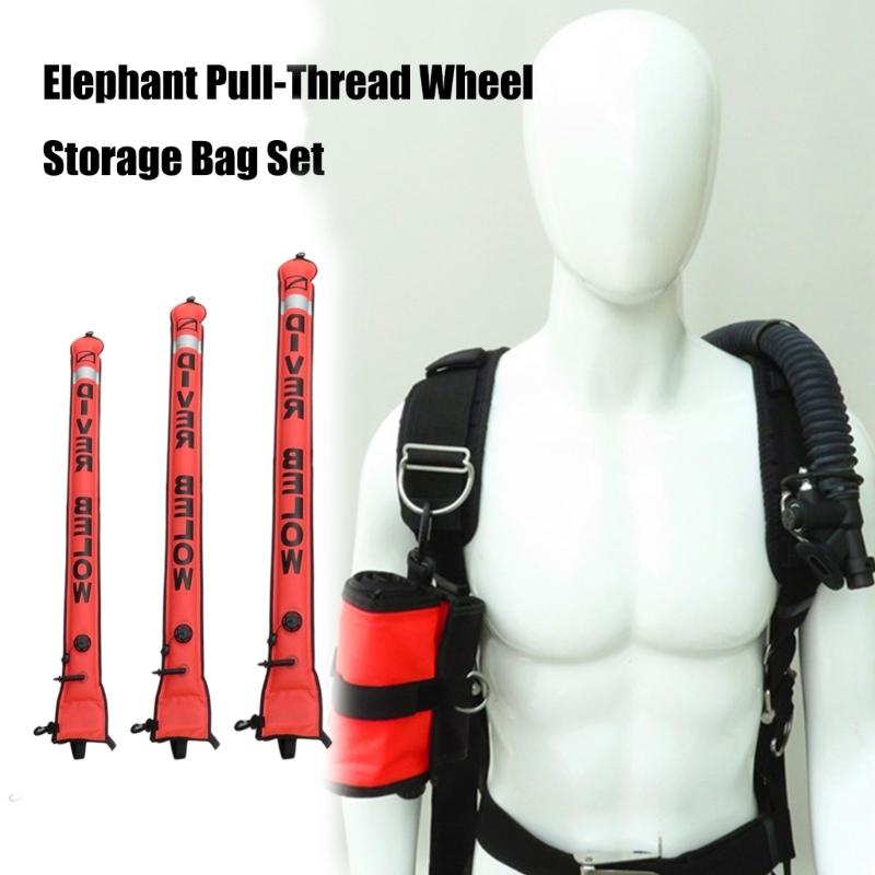 Surfaces Marker Buoys and Dives Reel Set Open Bottom Safety Inflatable Dives Float with Reel Storage Bag Easy to Use