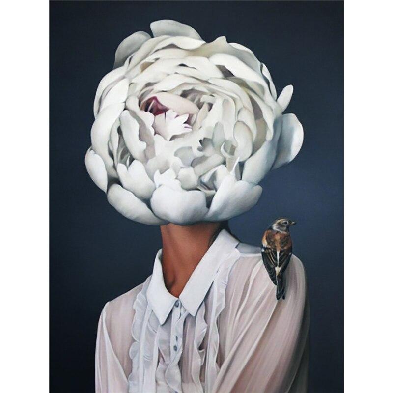 DIY Full Round Diamond Painting Landscape Cross Stitch Flower 5D Beautiful Girl Diamond Embroidery Mosaic Home Decor Gift