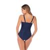 European and American Style Women Fashion Bikini Modest Solid Swimwear Ruched Monokini Swimsuit One Piece Backless Bathing Suit