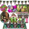 Masshaed Birthday Party Decoration Bears Plates Cups Banner Cake Topper Balloons Kids Baby Shower Gifts Girls Photo Booth Props