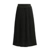Women Pleated Midi Skirt Elastic High Waist Solid Color Smooth Outline Skirt Slimming Midi Skirt Daily Wear