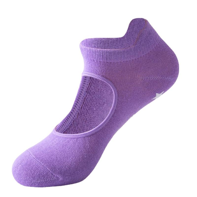 Женские нескользящие носки для йоги, спортивные носки для занятий фитнесом, однотонные носки для танцев и тренировок