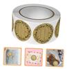 Kraft Paper Sticker Roll 500 Pcs Self Adhesive Seal Label Packaging Decorative Handwriting Blessing Tag Baking Holiday Sticker