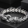 Готический однотонный браслет из нержавеющей стали со змеиной головой для мужчин, байкерский мужской браслет, плетеный кожаный ремешок на запястье со змеиной головой