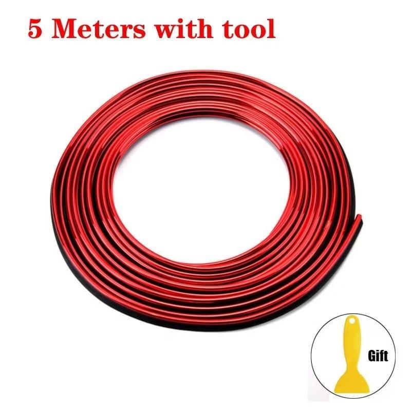 5M Универсальная Автомобильная Молдинговая Декорация Гибкие Полосы Внутренние Авто Молдинги Отделка Крышки Автомобиля Приборная Панель Дверь Автостайлинг