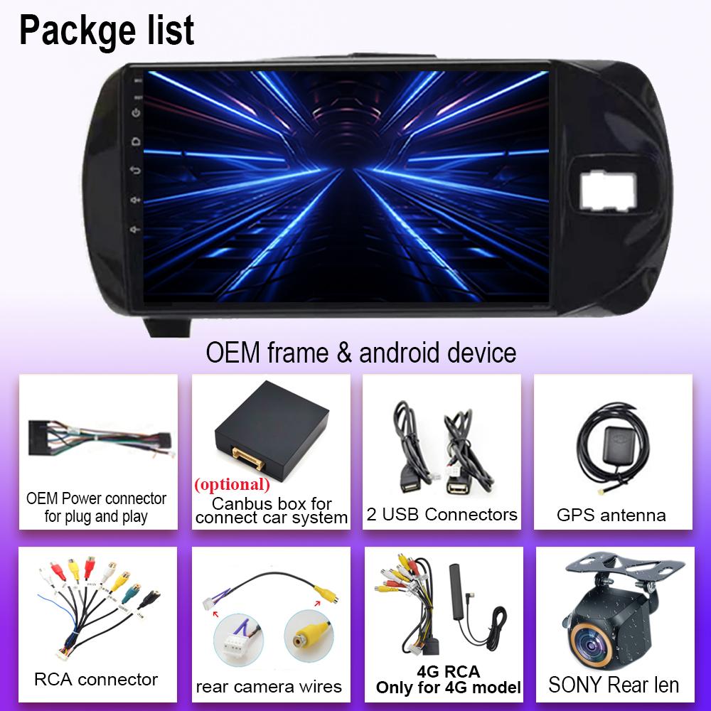 Android 14 для Toyota Vitz 3 XP 130 2014 - 2019 беспроводной Carplay авто радио стерео мультимедийный плеер GPS навигация без 2din DVD