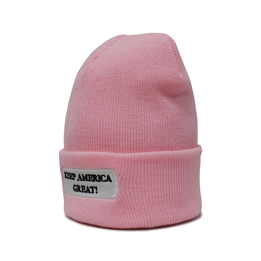 Woolen Knitted Cap Keep America Great Beanie Hat Cap for Trump Supporters