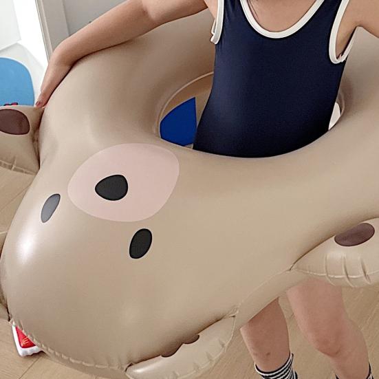 Надувные круги для плавания в форме медведя для детей, надувные круги для плавания с изображением животных из мультфильмов для летней пляжной вечеринки