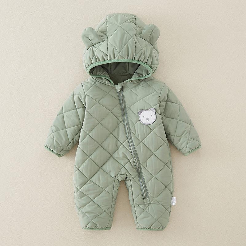 Infants and Young Children's Winter Outfit Thickened Hooded Cotton-padded Jacket Coat Newborn Boys and Girls Baby's Autumn and Winter Suit