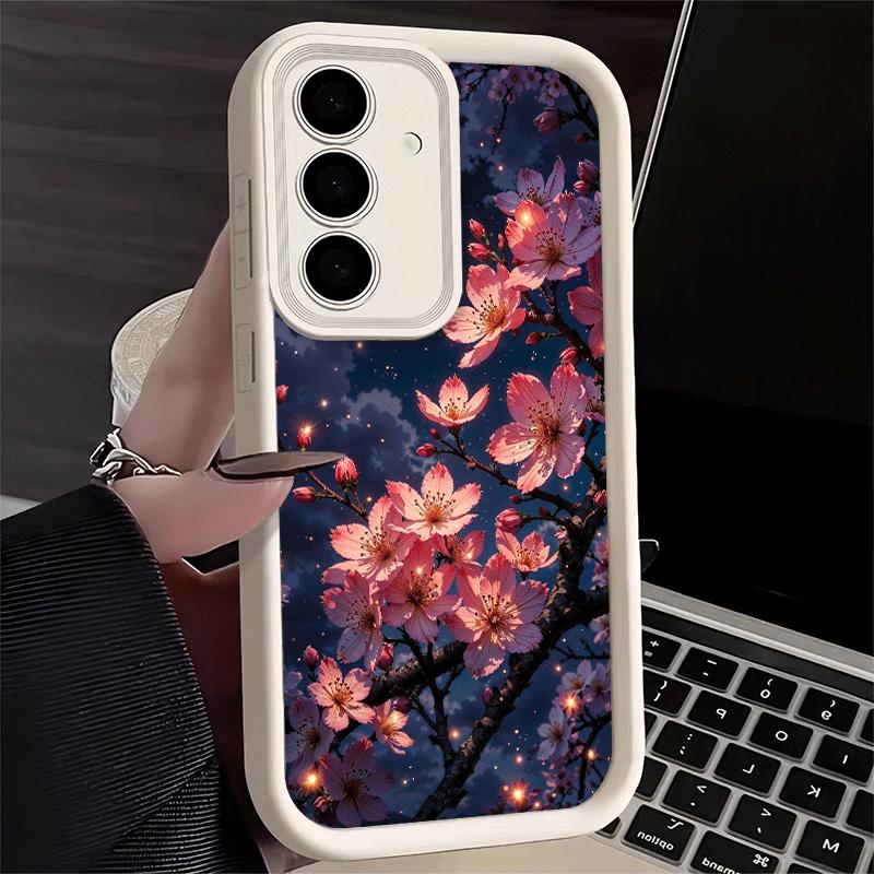 Чехол для телефона Samsung Galaxy A17 A16 A15 A14 A13 Мечтательное Ночное Дерево Вишни A56 A36 A26 A55 A35 A25 A54 A34 A24 A53 A33 A