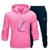 Dark Pink Unicorn Jogging Suit for Girls - Brand - Model - Long Sleeves - Indoor - Multisport