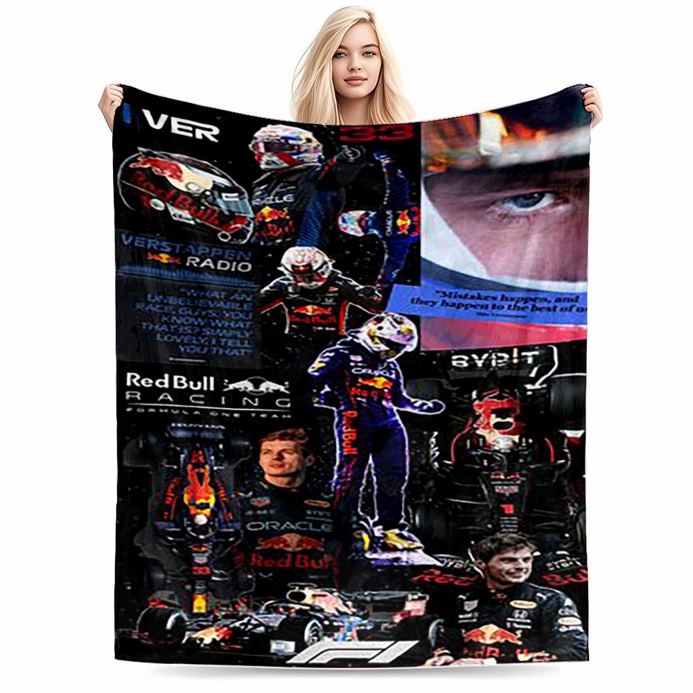 Racing Themed Keep warm with Formula Cars DesignFlannel blanket for bedroom, living room, sofa, and nap
