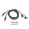 Двойной выход 5.5x2.5 мм Кабель для зарядки с разъемами USB A и Type C Вход Поддержка 5V 3A Длина 1 м Черный