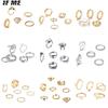 Personalized Gold Silver Ring Set Butterfly Heart Snake Twist Ring Jewelry Accessories