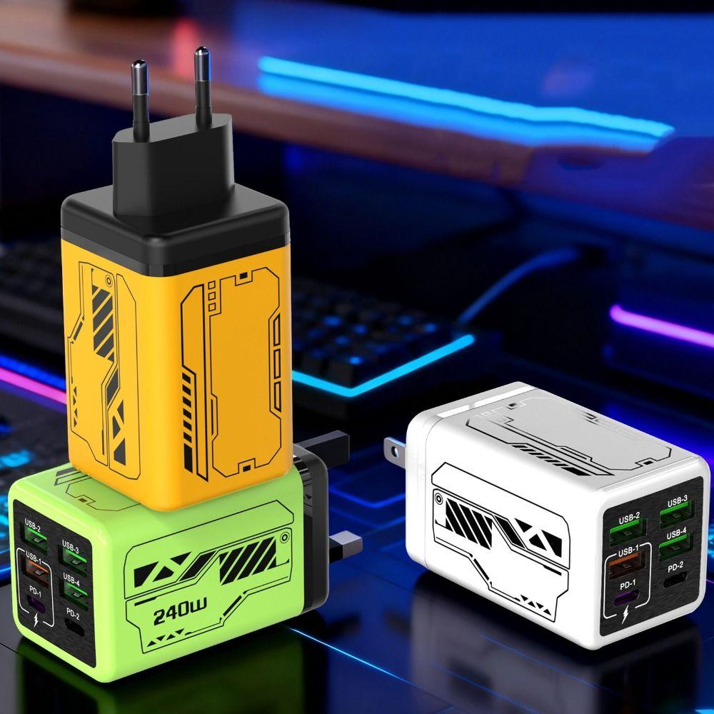 USB A+C 240W Charger Plug EU/US/UK USB C Charger Phone Charger Adapter for Huawei/Xiaomi/Samsung