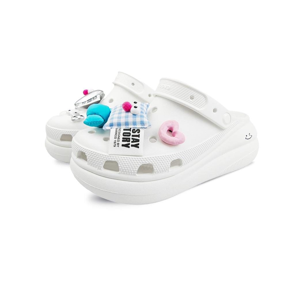 Crocs Сабо Crush BNK Pillow Party EVA Милые, Удобные, Простые, Легкие и Универсальные Дышащие Туфли для Мужчин и Женщин Белые