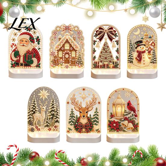 Modern Desktop Ornaments Christmas Pearl Light for Holiday Home Decor, Acrylic LED Decorative Bookshelf Entry Bedside Lights Lamp with Soft