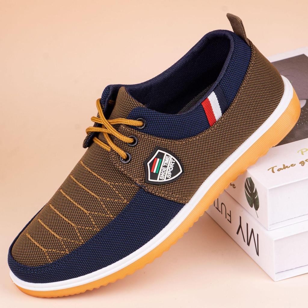 Мужские универсальные парусиновые туфли на шнуровке - Повседневные кроссовки большого размера в стиле Старого Пекина