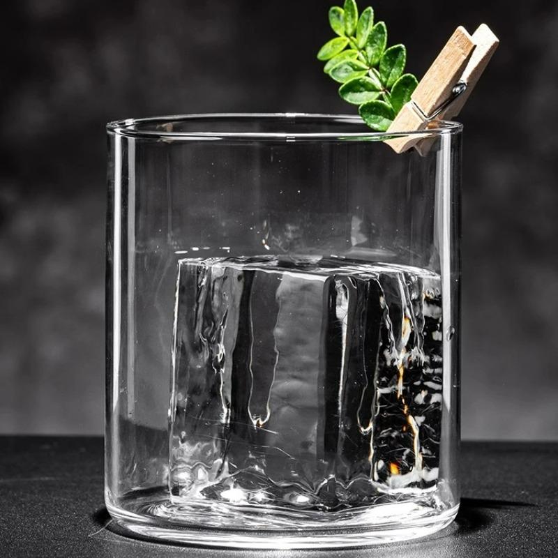 Classical Whiskey Glass Cups Japanese Style Cocktail Glasses Cups Ultra-thin Carved Glass Cup Simple Colin Cup Kitchen Accessory