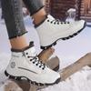 TUINANLE Теплые и удобные женские зимние сапоги для снега с боковой молнией и флисовой подкладкой, плюшевая обувь