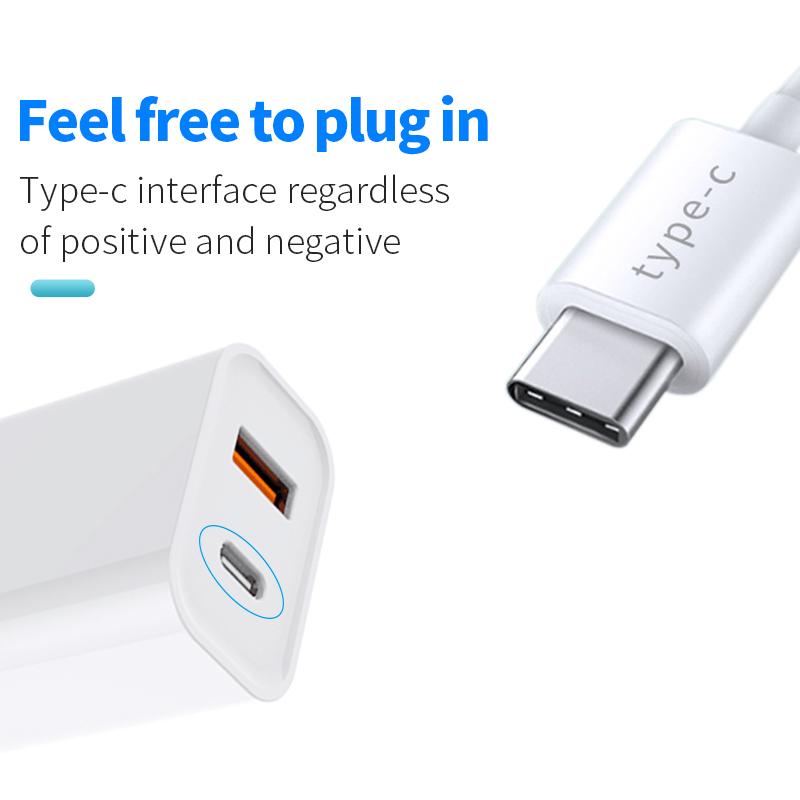 Charger PD 20W Fast Charging USB A Type-c Ports Plug Charging Adapter Suitable for All Smartphones of Samsung Huawei Xiaomi Redmi