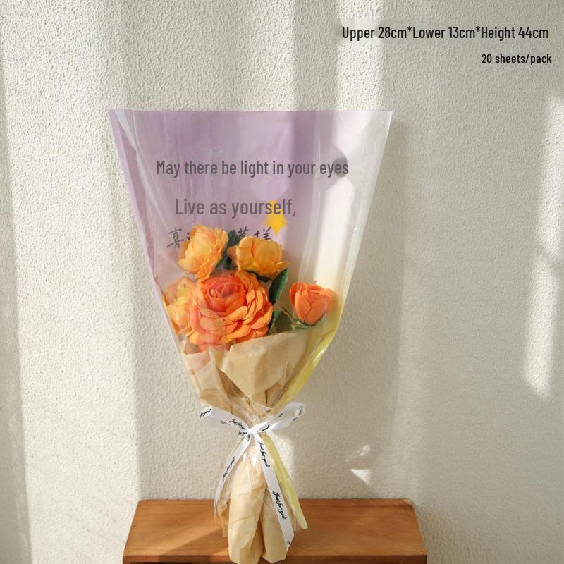 Valentine's Day Transparent Waterproof Flower Bag for Single Bouquet
