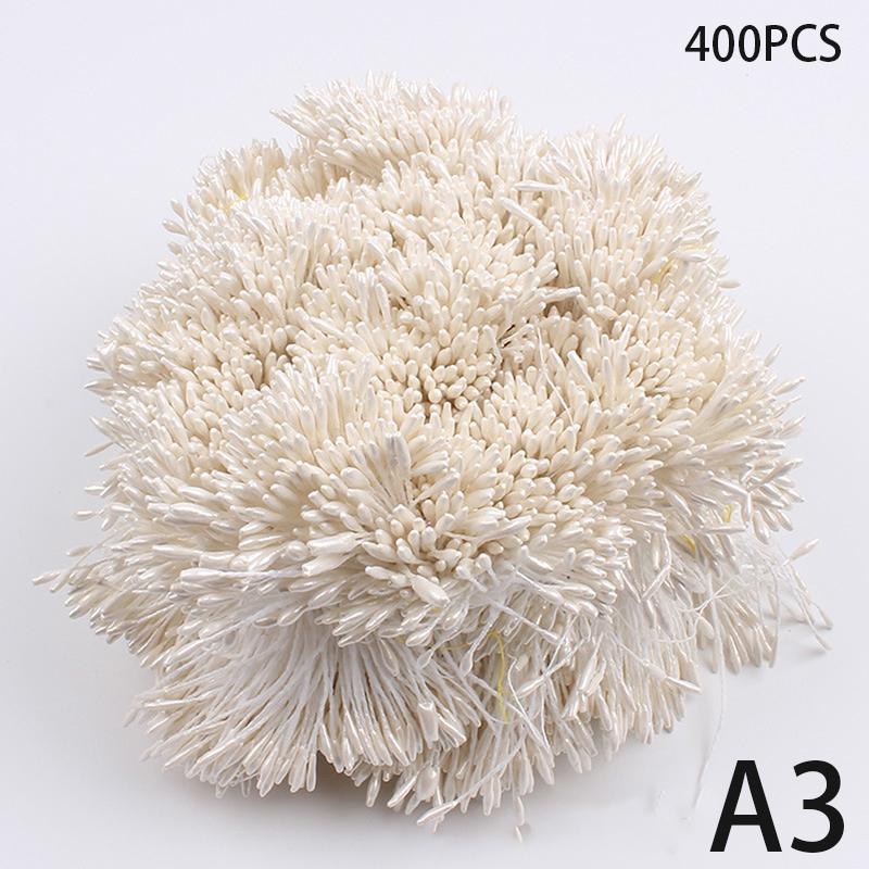400Pcs Mini Flower Stamen Artificial Pearl Pistil Double Heads DIY Floral Craft For Wedding Decor Needlework Scrapbooking