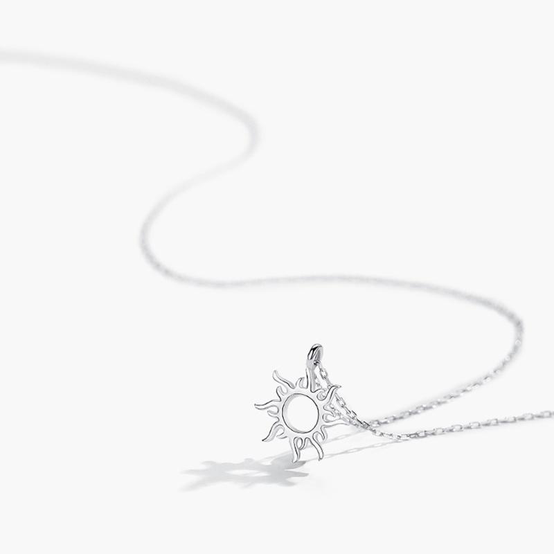 Модное серебряное цветное ожерелье с подвеской в ​​виде солнца, круглая цепочка, женские ювелирные изделия, подарки
