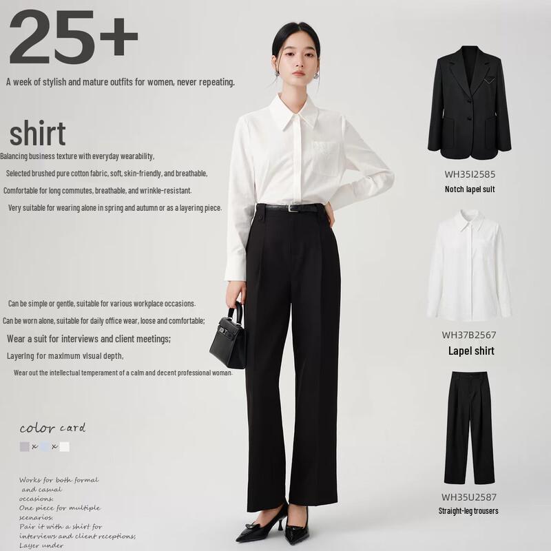 MARK FAIRWHALE Women's 100% Cotton Long Sleeve Commuter Shirt