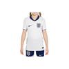 Англия 2024/25 Стадион Домашний Вышитый Дизайн Логотипа Повседневный V-образный вырез Короткий рукав Детские Топы Белый FJ4410-100